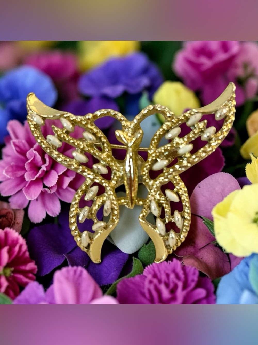Vintage Gerry’s Gold-tone Butterfly Brooch Pendant